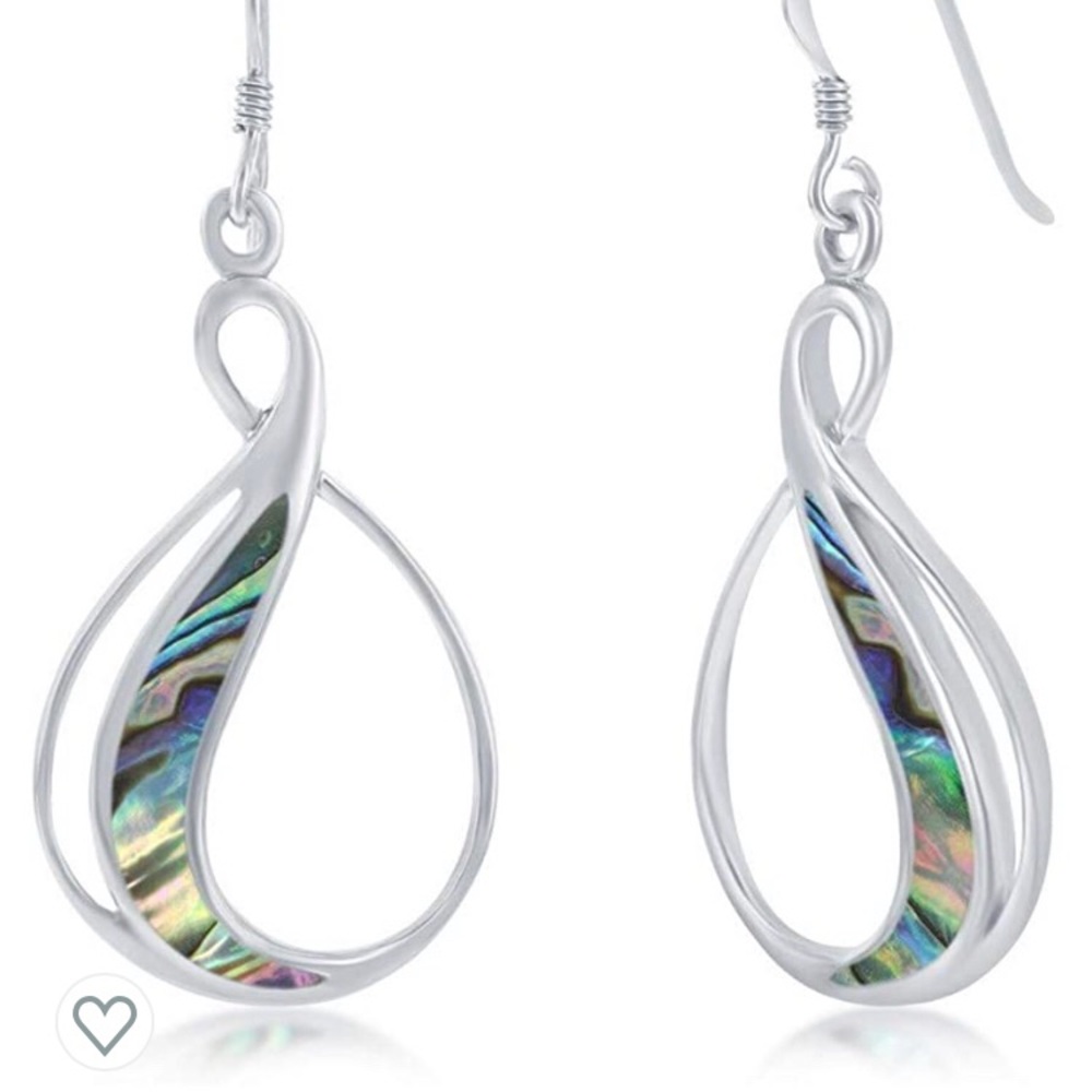 Sterling silver abalone earrings
